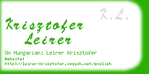 krisztofer leirer business card